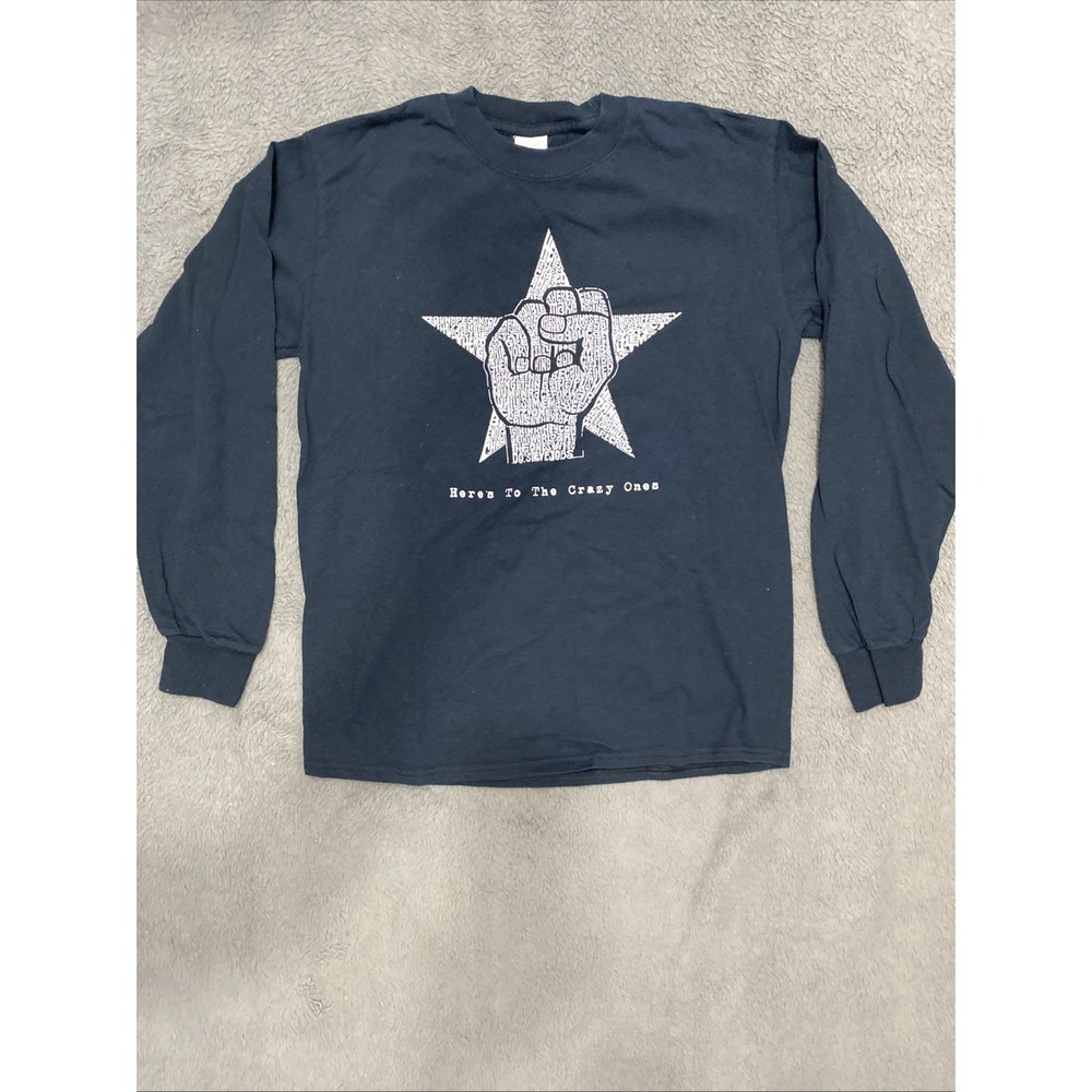 Apple Steve Jobs Quote‎ Shirt LS Here's To the Crazy Ones Star Fist Small